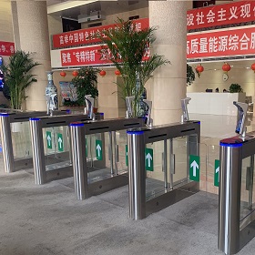  大厦豪华小摆闸+人脸识别案例